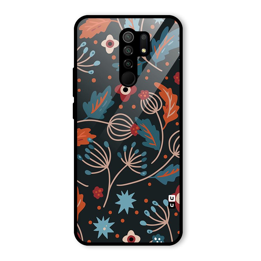 Nordic Arts Leaves Glass Back Case for Poco M2