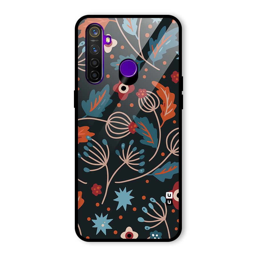Nordic Arts Leaves Glass Back Case for Realme 5 Pro