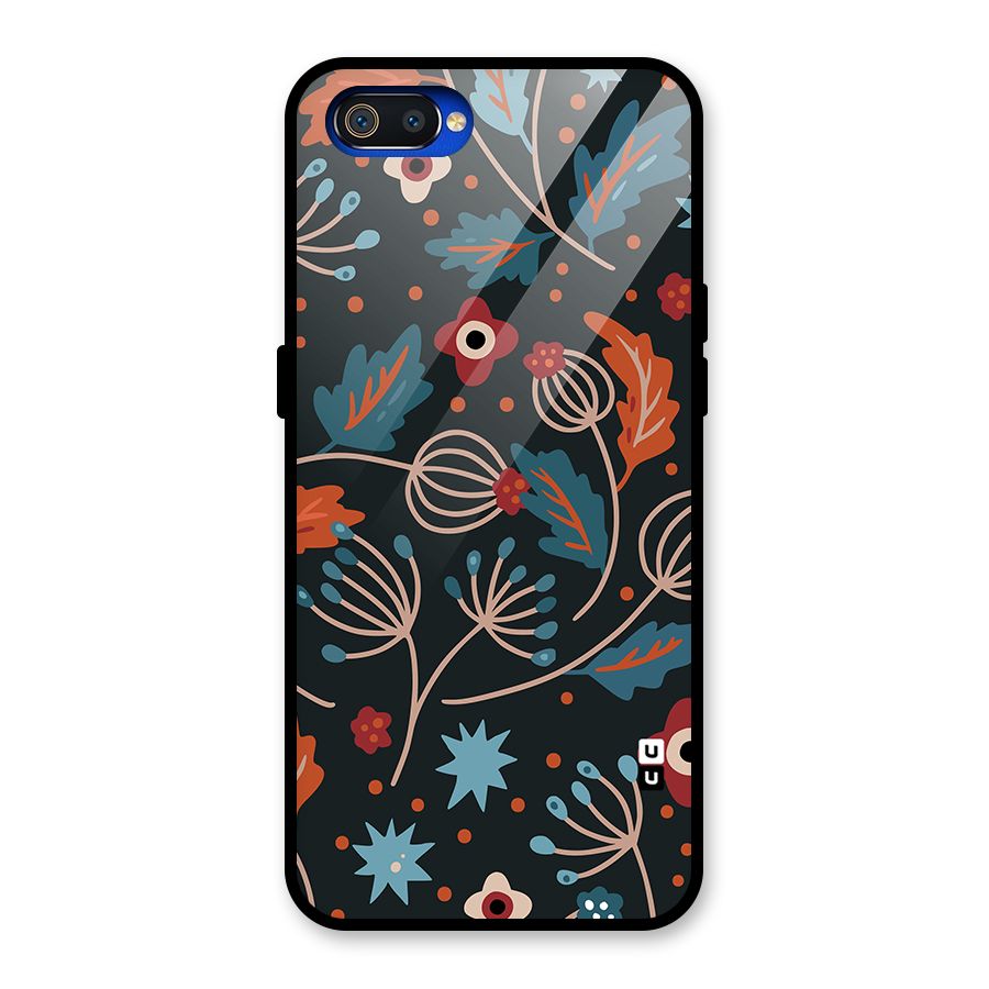 Nordic Arts Leaves Glass Back Case for Realme C2