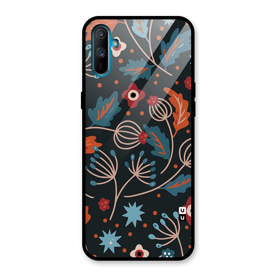 Nordic Arts Leaves Glass Back Case for Realme C3