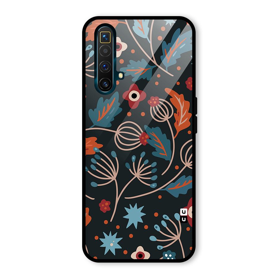 Nordic Arts Leaves Glass Back Case for Realme X3 SuperZoom