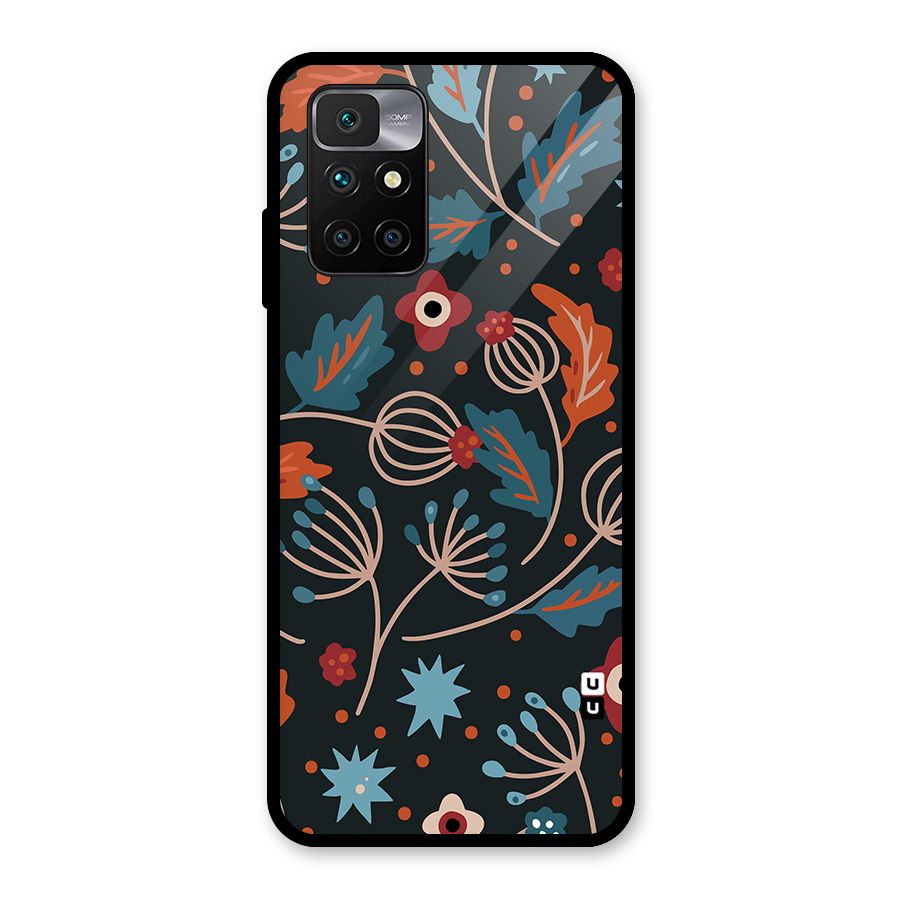 Nordic Arts Leaves Glass Back Case for Redmi 10 Prime