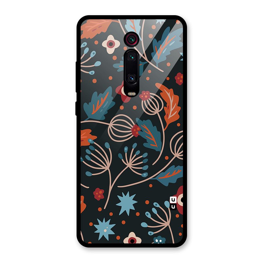 Nordic Arts Leaves Glass Back Case for Redmi K20 Pro
