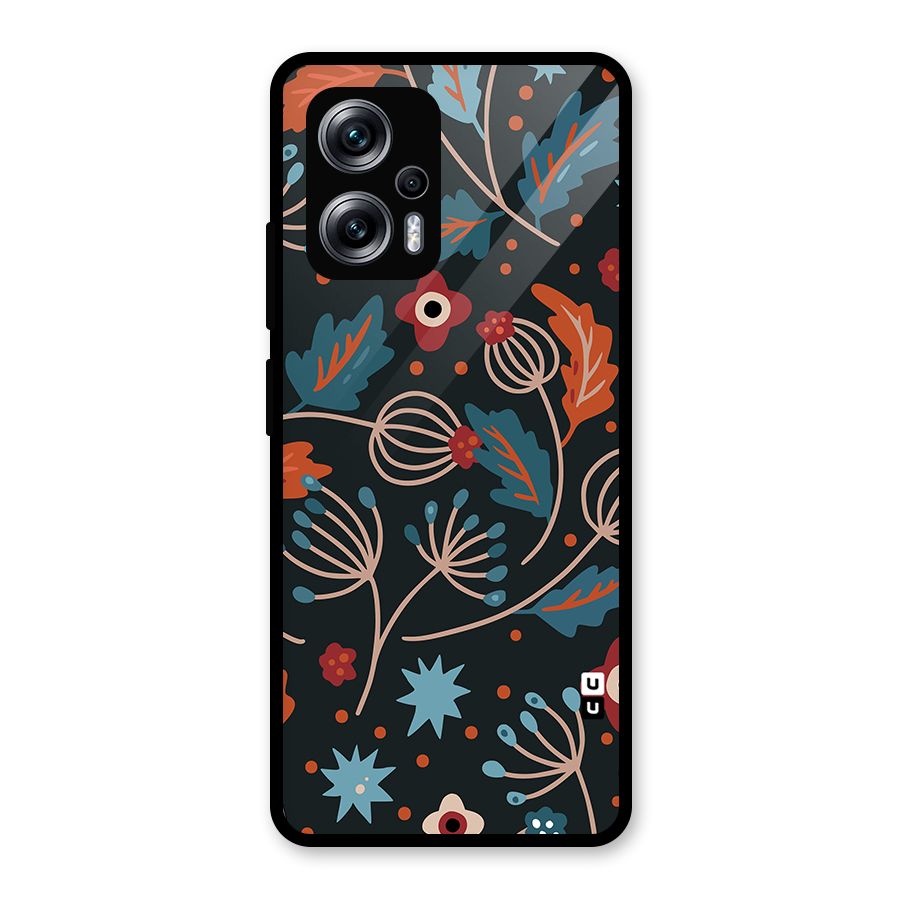 Nordic Arts Leaves Glass Back Case for Redmi K50i