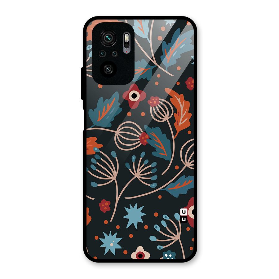 Nordic Arts Leaves Glass Back Case for Redmi Note 10
