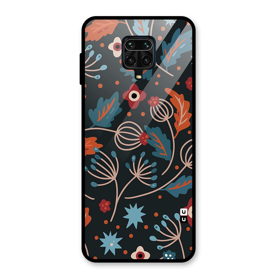 Nordic Arts Leaves Glass Back Case for Redmi Note 9 Pro