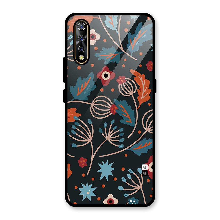 Nordic Arts Leaves Glass Back Case for Vivo S1