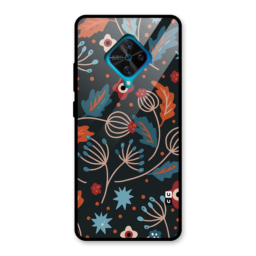 Nordic Arts Leaves Glass Back Case for Vivo S1 Pro