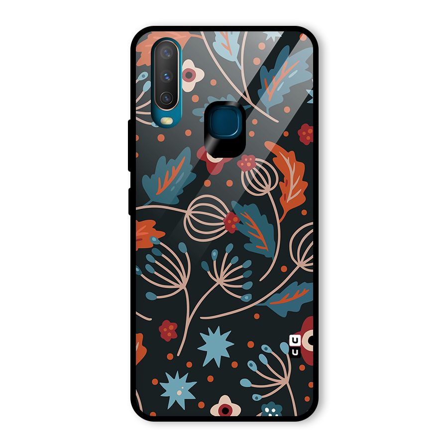 Nordic Arts Leaves Glass Back Case for Vivo U10