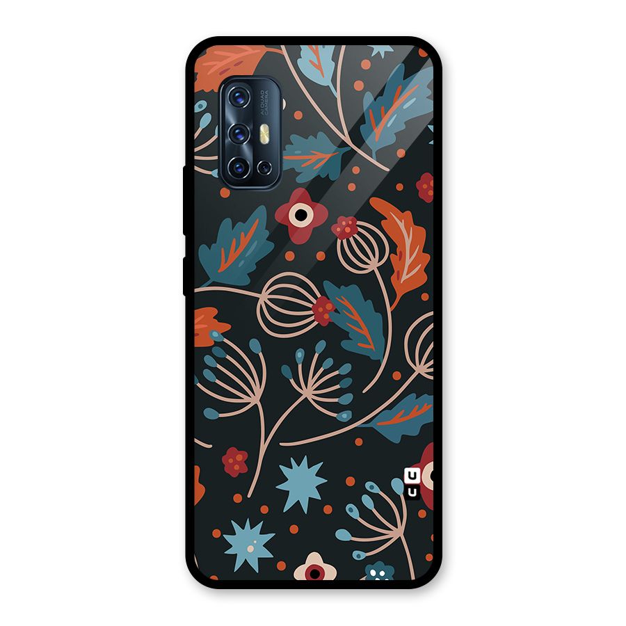 Nordic Arts Leaves Glass Back Case for Vivo V17