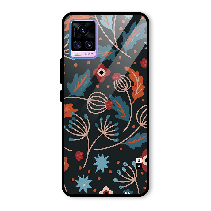 Nordic Arts Leaves Glass Back Case for Vivo V20 Pro