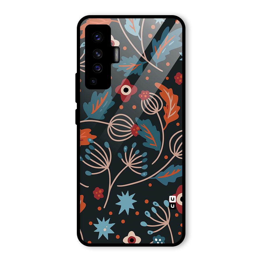 Nordic Arts Leaves Glass Back Case for Vivo X50