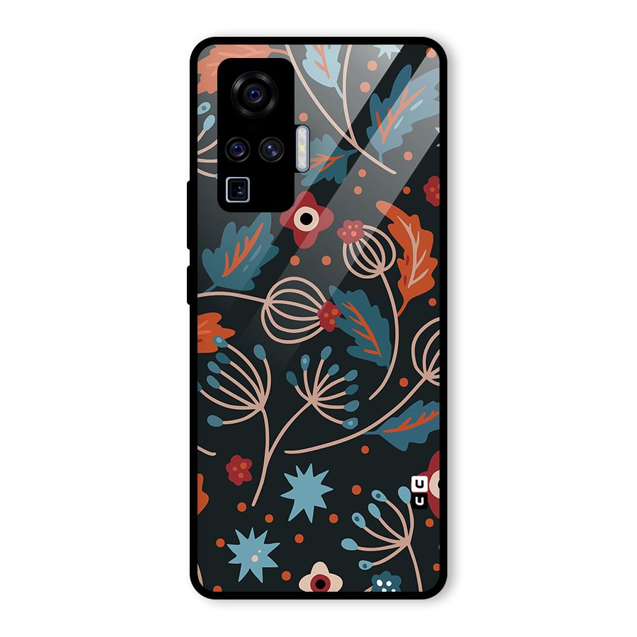 Nordic Arts Leaves Glass Back Case for Vivo X50 Pro