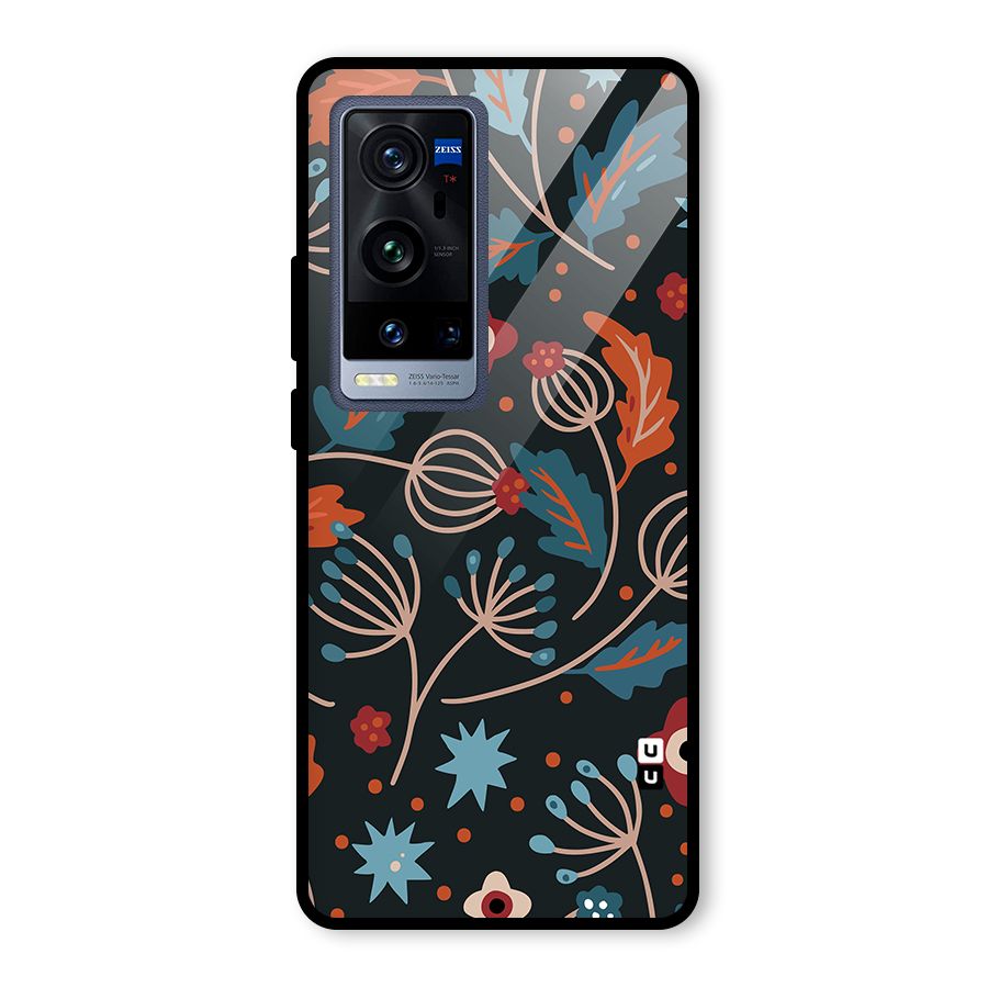 Nordic Arts Leaves Glass Back Case for Vivo X60 Pro Plus