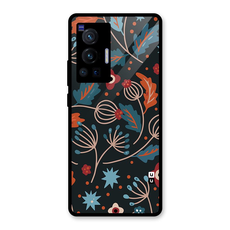 Nordic Arts Leaves Glass Back Case for Vivo X70 Pro