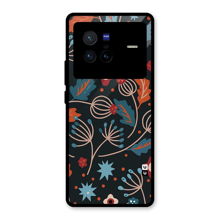 Nordic Arts Leaves Glass Back Case for Vivo X80