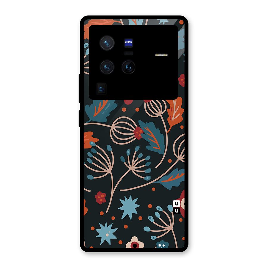 Nordic Arts Leaves Glass Back Case for Vivo X80 Pro