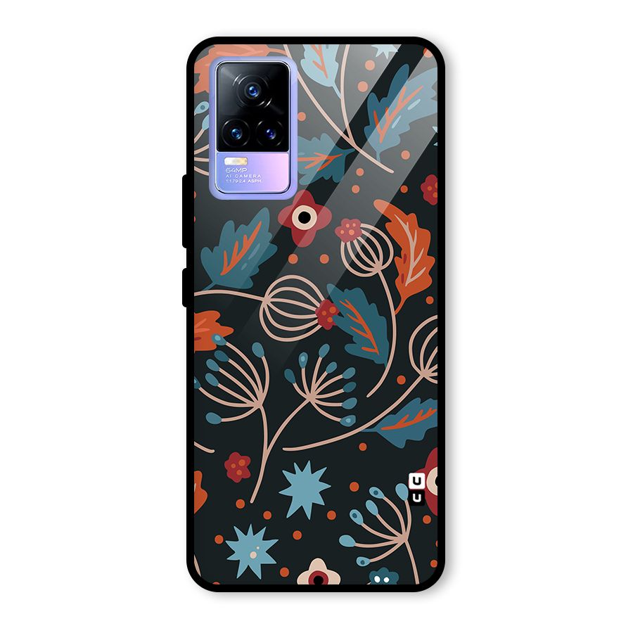 Nordic Arts Leaves Glass Back Case for Vivo Y73