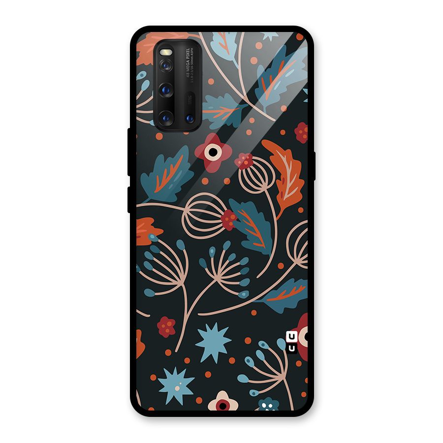Nordic Arts Leaves Glass Back Case for Vivo iQOO 3