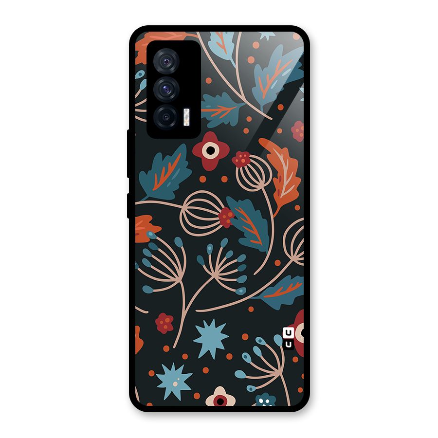 Nordic Arts Leaves Glass Back Case for Vivo iQOO 7 5G