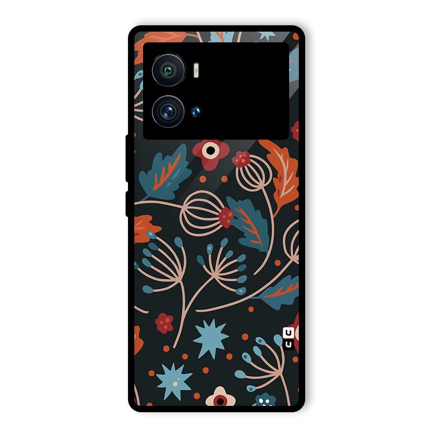 Nordic Arts Leaves Glass Back Case for Vivo iQOO 9 Pro