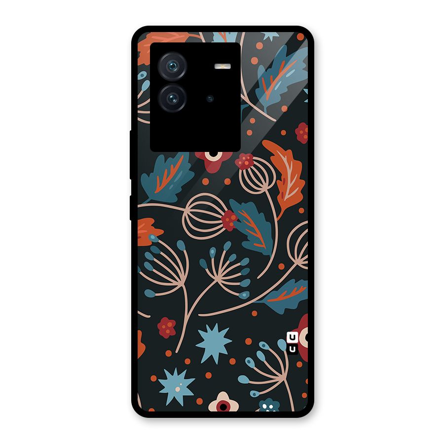 Nordic Arts Leaves Glass Back Case for Vivo iQOO Neo 6 5G