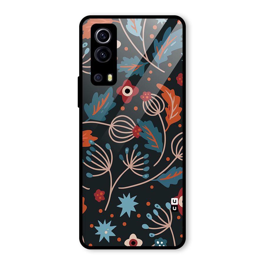 Nordic Arts Leaves Glass Back Case for Vivo iQOO Z3