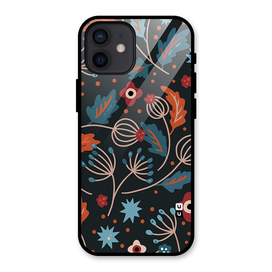 Nordic Arts Leaves Glass Back Case for iPhone 12