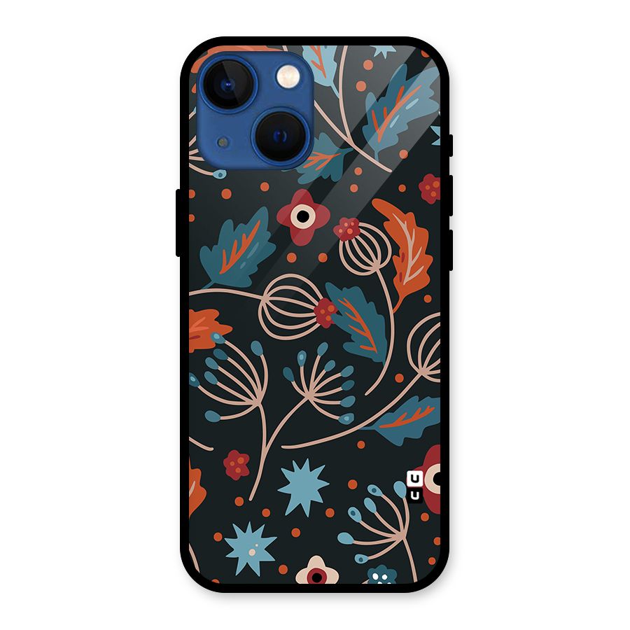 Nordic Arts Leaves Glass Back Case for iPhone 13 Mini