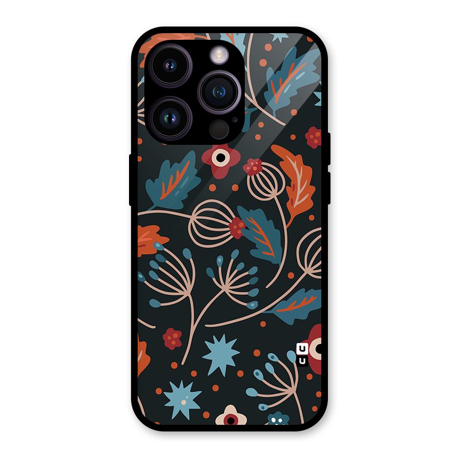 Nordic Arts Leaves Glass Back Case for iPhone 14 Pro