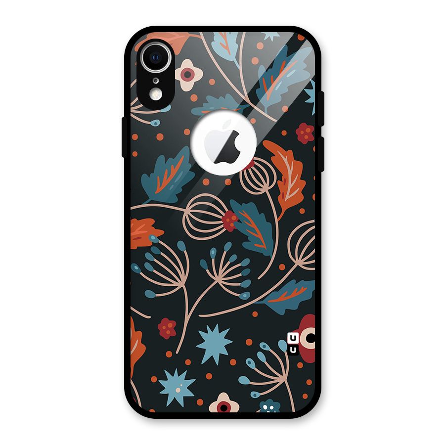 Nordic Arts Leaves Glass Back Case for iPhone XR Logo Cut