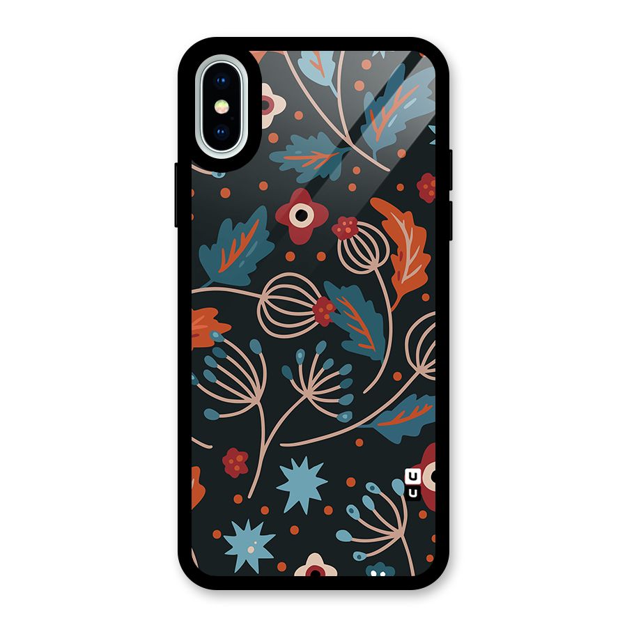 Nordic Arts Leaves Glass Back Case for iPhone XS