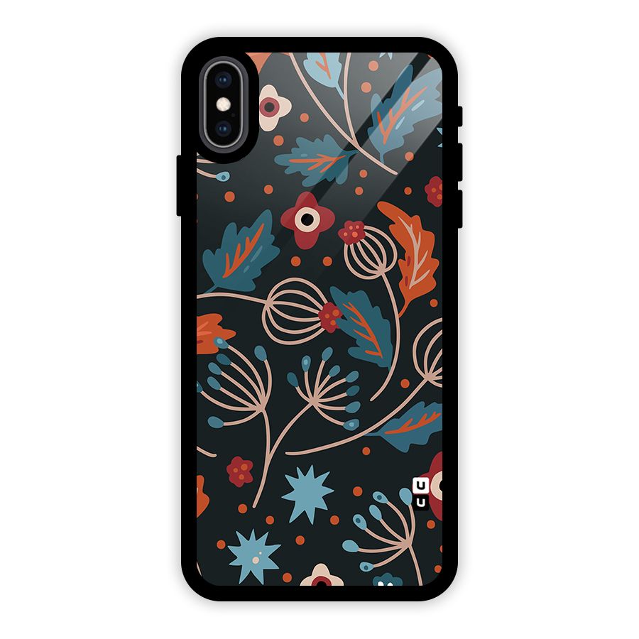 Nordic Arts Leaves Glass Back Case for iPhone XS Max