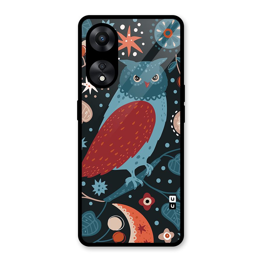 Nordic Arts Owl Glass Back Case for Oppo A78