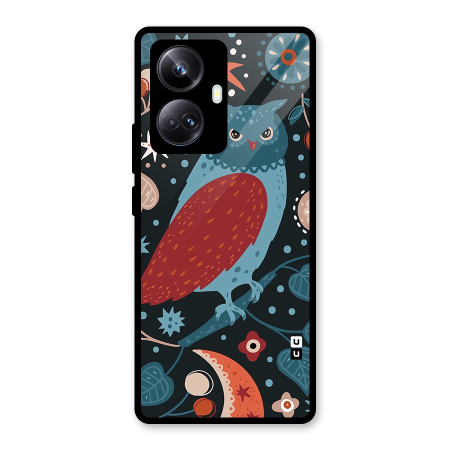 Nordic Arts Owl Glass Back Case for Realme 10 Pro Plus