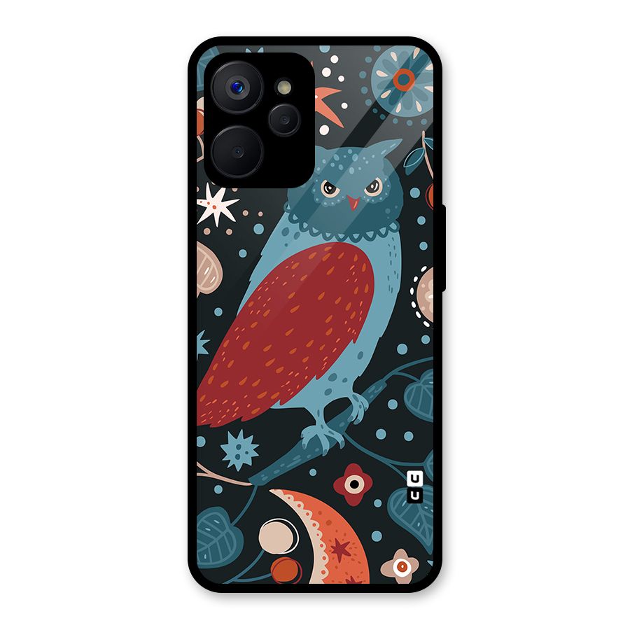 Nordic Arts Owl Glass Back Case for Realme 9i 5G