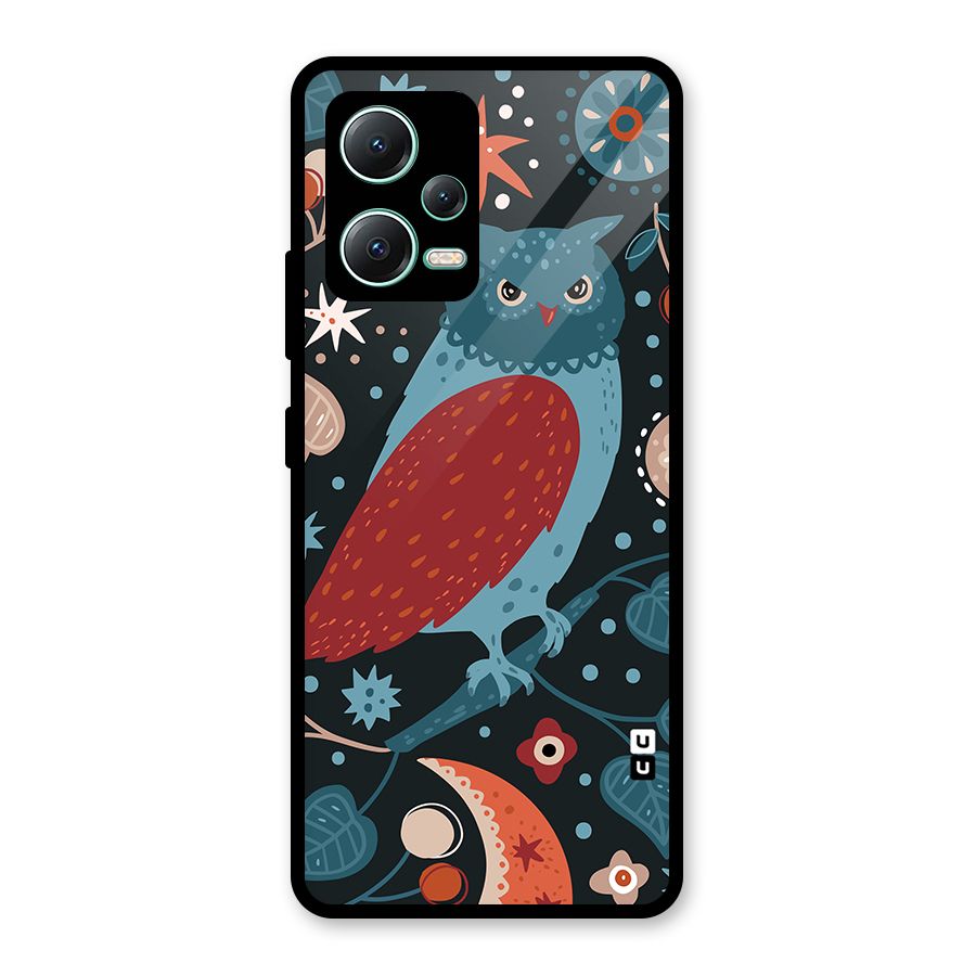 Nordic Arts Owl Glass Back Case for Redmi Note 12 5G