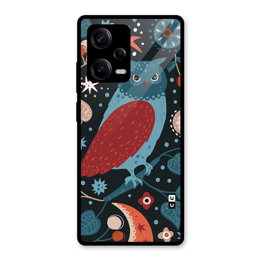 Nordic Arts Owl Glass Back Case for Redmi Note 12 Pro