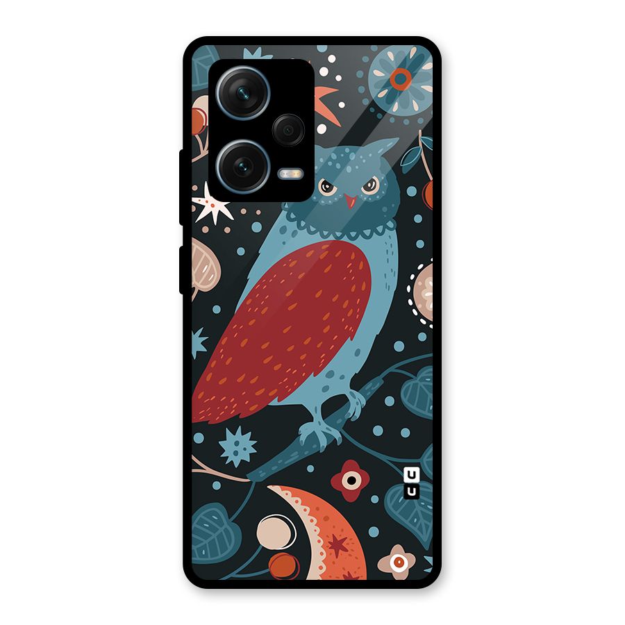 Nordic Arts Owl Glass Back Case for Redmi Note 12 Pro Plus 5G