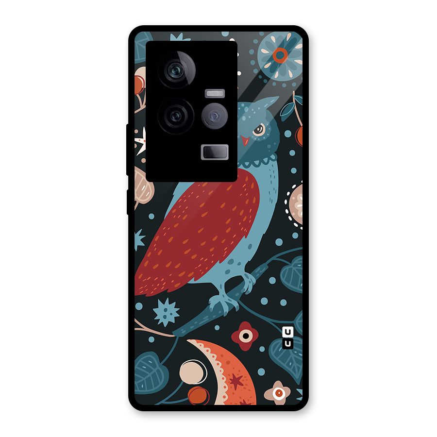 Nordic Arts Owl Glass Back Case for Vivo iQOO 11 5G
