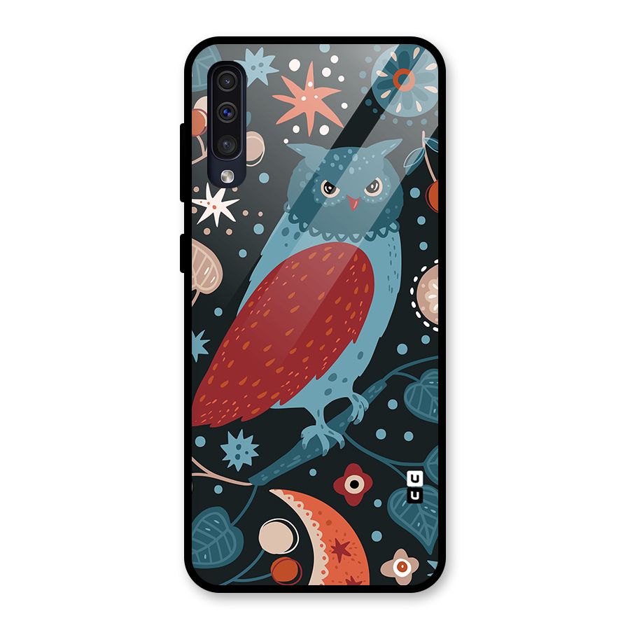 Nordic Arts Owl Glass Back Case for Galaxy A50s