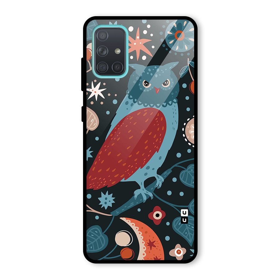 Nordic Arts Owl Glass Back Case for Galaxy A71