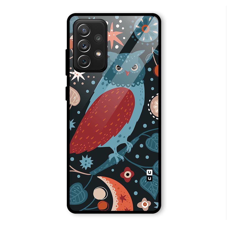 Nordic Arts Owl Glass Back Case for Galaxy A72