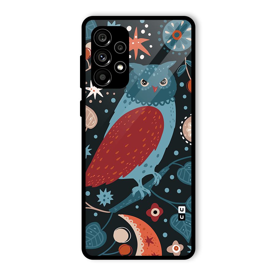 Nordic Arts Owl Glass Back Case for Galaxy A73 5G
