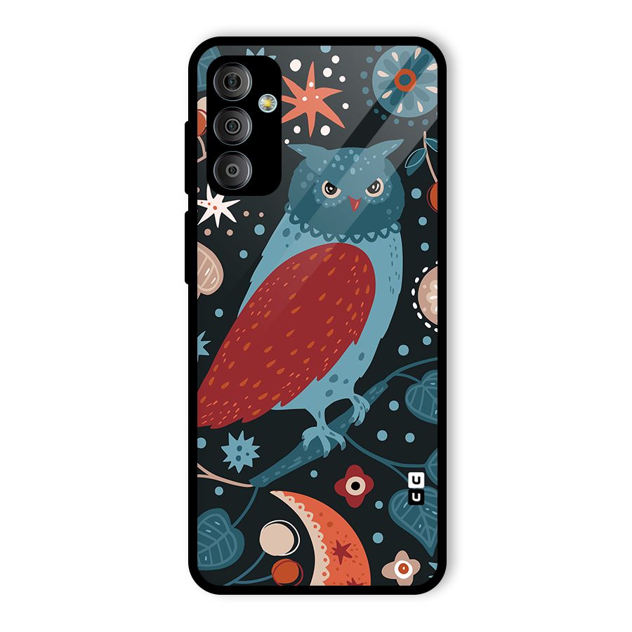 Nordic Arts Owl Glass Back Case for Galaxy F23