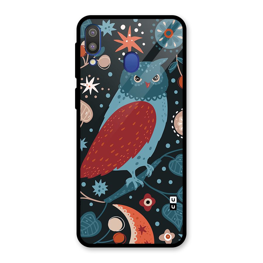 Nordic Arts Owl Glass Back Case for Galaxy M20