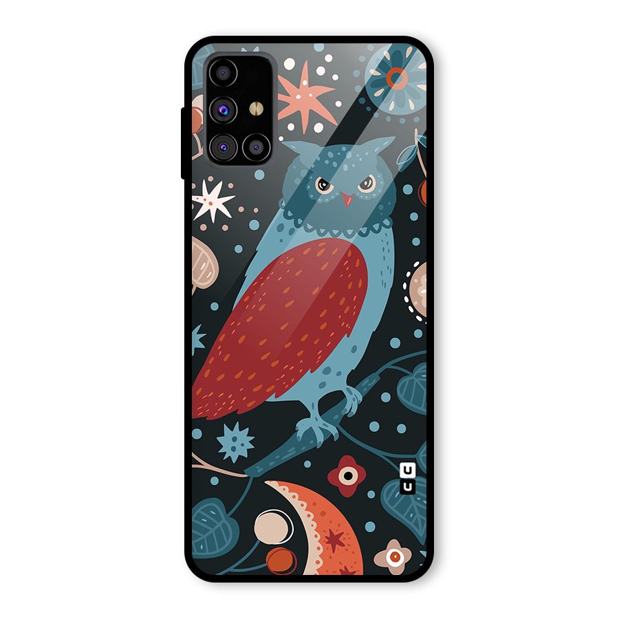 Nordic Arts Owl Glass Back Case for Galaxy M31s