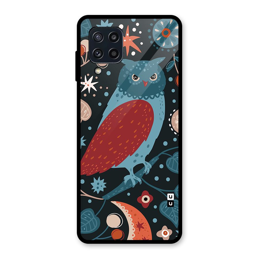 Nordic Arts Owl Glass Back Case for Galaxy M32