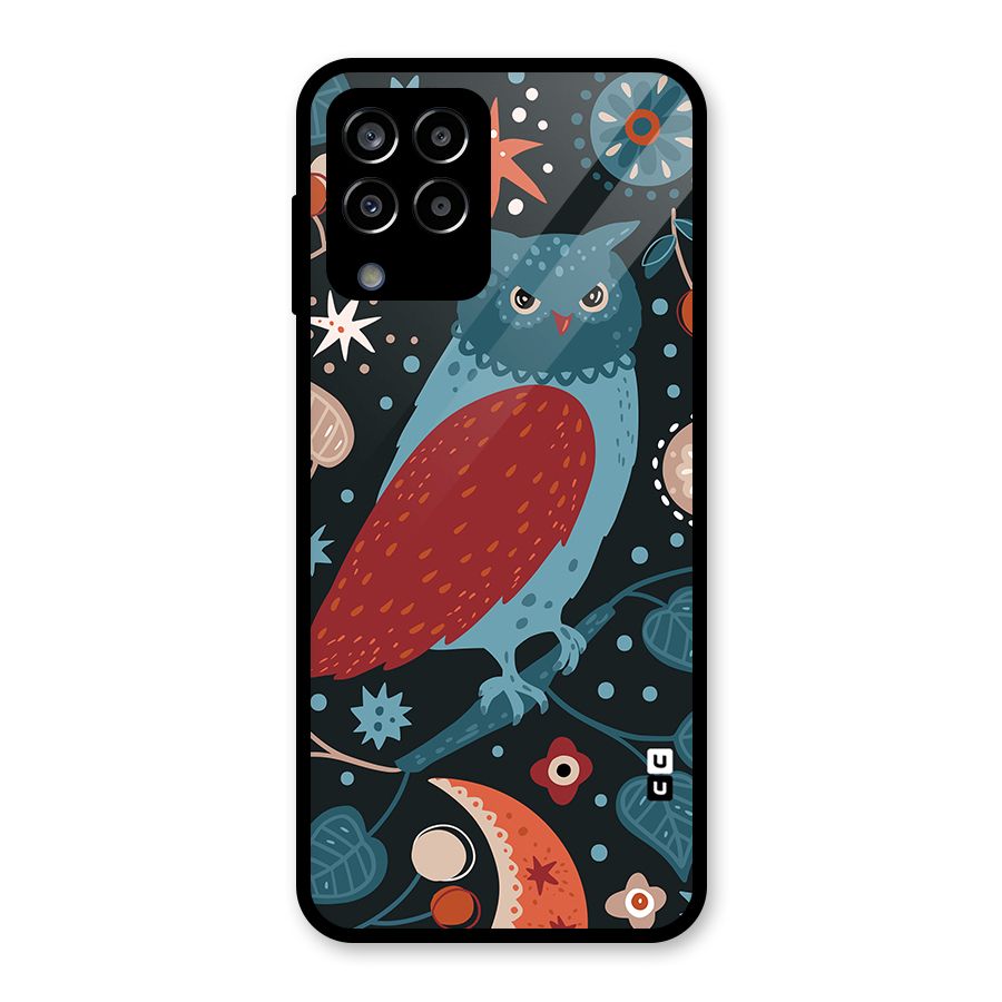 Nordic Arts Owl Glass Back Case for Galaxy M33