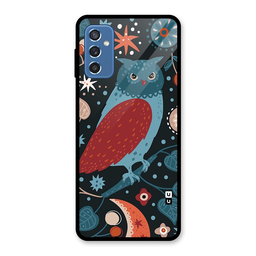Nordic Arts Owl Glass Back Case for Galaxy M52 5G